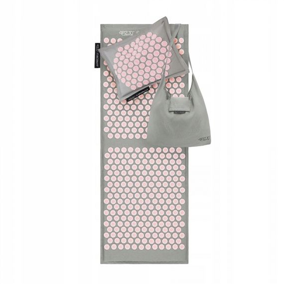 Килимок акупунктурний з подушкою 4FIZJO Eco Mat XL Аплікатор Кузнєцова 4FJ0515 Grey/Pink (P-5907739313607) | Зображення 1
