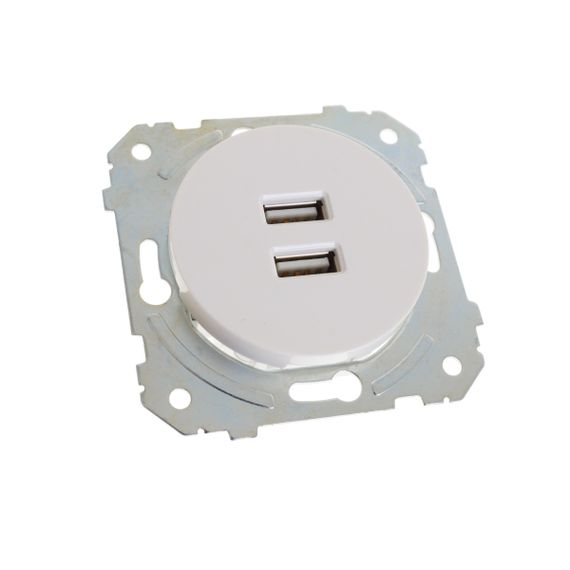 Розетка белая WB-2USB wh | Зображення 3