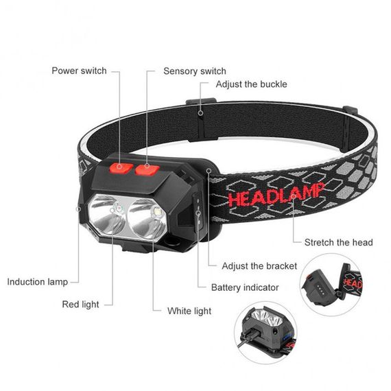 Фонарь для походов на лоб, Налобный фонарь для сто, Led фонарь на голову Очень мощный налобный GC-10 | Зображення 6