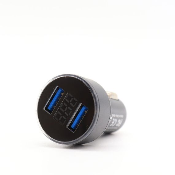 Автомобильный адаптер с индикатором напряжения, 2 USB, CAR USB HC6 / Зарядное устройство в прикуриватель авто | Зображення 7