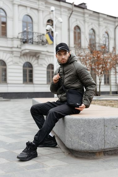 Комплект чоловічий: куртка Motion Nike хакі + штани "President" чорні. Барсетка у подарунок! (1882782072) | Зображення 5