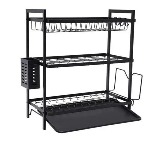 Сушка для посуду настільна Edenberg EB-17986 53x50x25 см чорна | Зображення 1