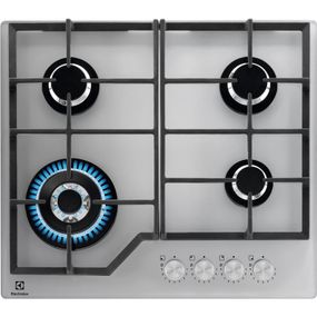 Варильна поверхня Electrolux газ на склі, 60см, чавун, сріблястий (KGG64362S)