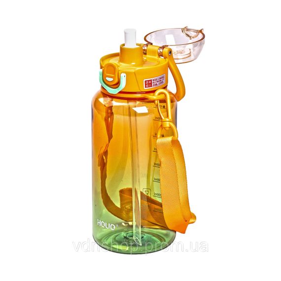 Бутылка для воды 1 л бутылочка с мундштуком оранжевая HP-14-31O | Зображення 3