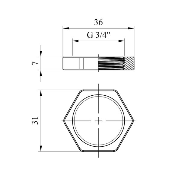Контро-гайка усиленная LexLine 3/4" латунная УК1202-В | Зображення 1