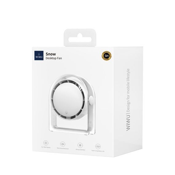 Портативний вентилятор WIWU WI-FS07 Snow desktop fan White | Зображення 2