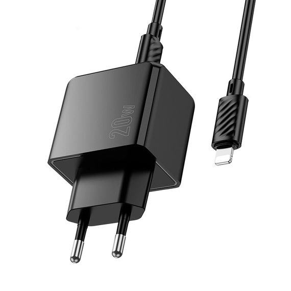 СЗУ HOCO CS16A, 1xUSB-C+1xLighting, PD20W, Black | Зображення 5
