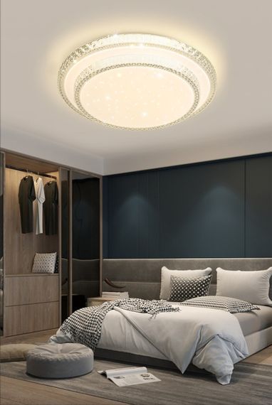 Сучасний круглий світильник стельовий LED для кімнати кухні ванної з пультом 25921 Білий 8х40х40 см. | Зображення 2