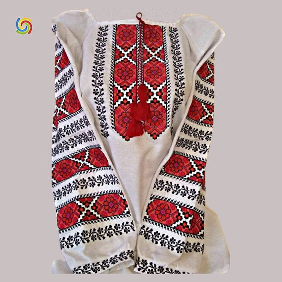 Рубашка Украинская вышиванка  44428678 цвет белый размер M/L