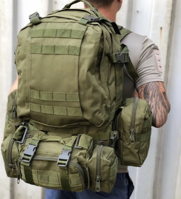 Військовий рюкзак Модульний на 50 л олива Тактичний похідний рюкзак 4в1 для військовослужбовців   знижка