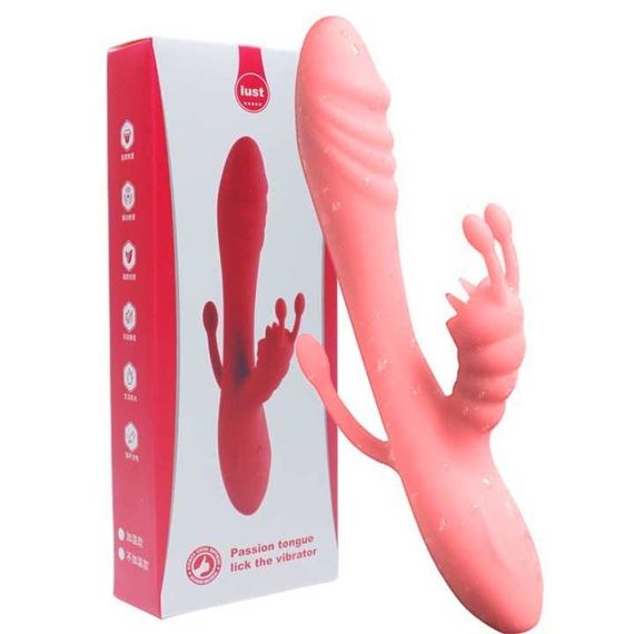 Вибратор Rebbit 3в1 с подогревом 12 режимов вибрации розовый | Зображення 1