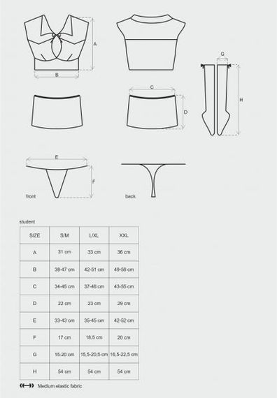 Костюм студентки 4 предмети Obsessive Student 4 pcs costume L/XL | Зображення 5