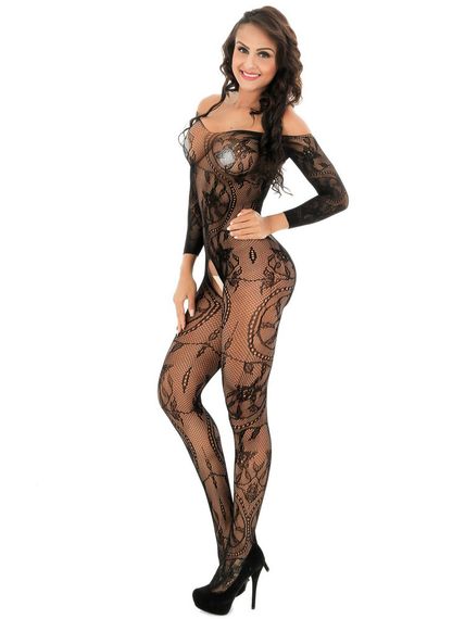 БодіСтокінг (Боді комбінезон Сітка) Babydoll 46 Чорний 8023 | Зображення 6