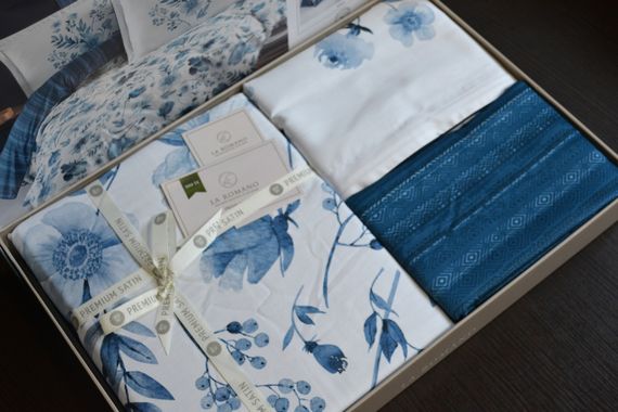 Постільна білизна La Romano Premium Satin 200×220 Madena Blue | Зображення 3