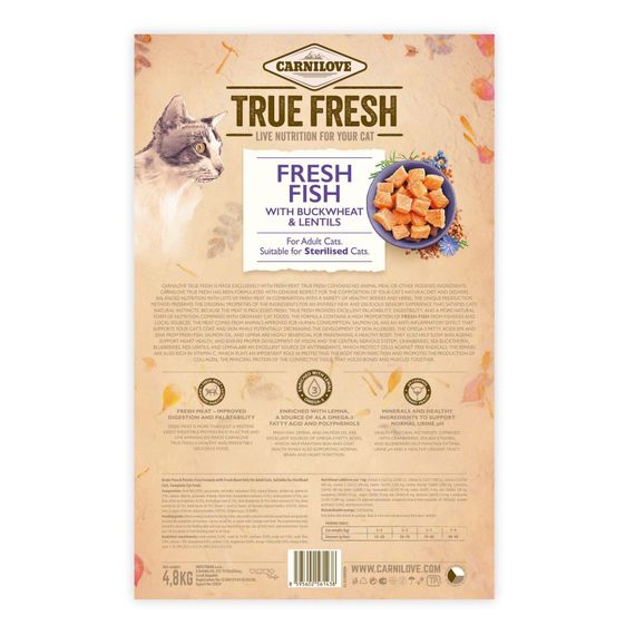 Корм сухий Carnilove True Fresh Cat Fresh Fish для дорослих котів з рибою 4,8 кг | Зображення 2