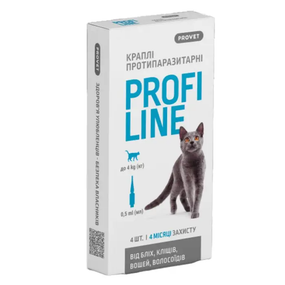 Капли на холку Provet Profiline для котов до 4кг, 2мл