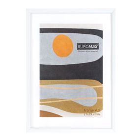Рамка А4, 21х29.7 см BM.0910 BUROMAX, оргскло Біла (4823126845319)