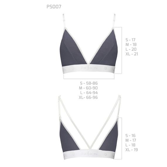 Спортивний топ з подвійними бретелями Passion PS007 TOP dark grey,, S | Зображення 4
