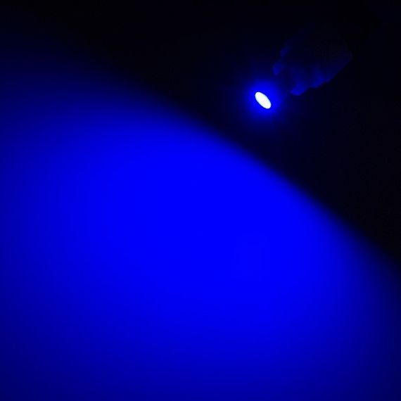 Синяя светодиодная автолампа Т5 (w1.2w), 1*3030SMD Golden Canbus Blue | Зображення 1