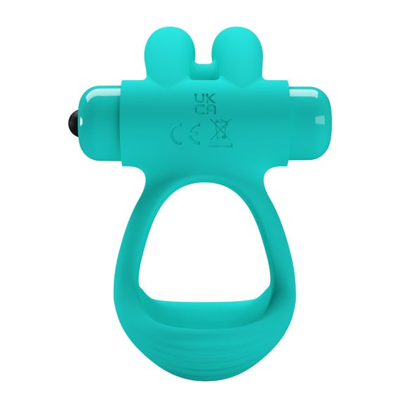 Ерекційне віброкільце з кроликом PRETTY LOVE Passionate Dante силіконове, бірюзове sexstyle | Зображення 5