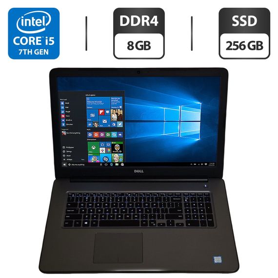 Ноутбук Б-класс Dell Inspiron 17 5767 / 17.3" (1920x1080) IPS / Intel Core i5-7200U (2 (4) ядра по 2.5 - 3.1 GHz) / 8 GB DDR4 / 256 GB SSD / Intel HD Graphics 620 / WebCam / DVD-ROM б/у
