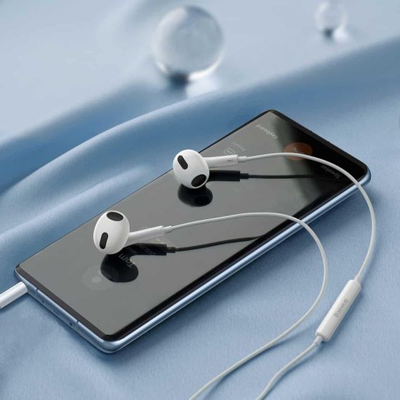 Навушники Baseus Encok 3.5mm lateral in-ear Wired Earphone H17 White | Зображення 5