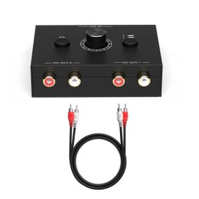 Двухсторонний аудио сплиттер/свитч с RCA стерео сигналом на 2 канала 2в1: коммутатор аудио звуковой переключатель