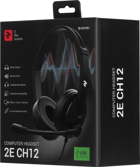 Гарнитура для ПК 2E CH12, On-Ear, 3.5mm / 2*3.5mm (2E-CH12SJ)