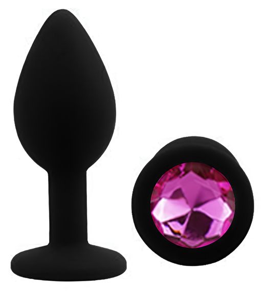 Силіконова анальна пробка EGZO - Silicone Black Round Plug Rose, size S Sex Aura | Зображення 1