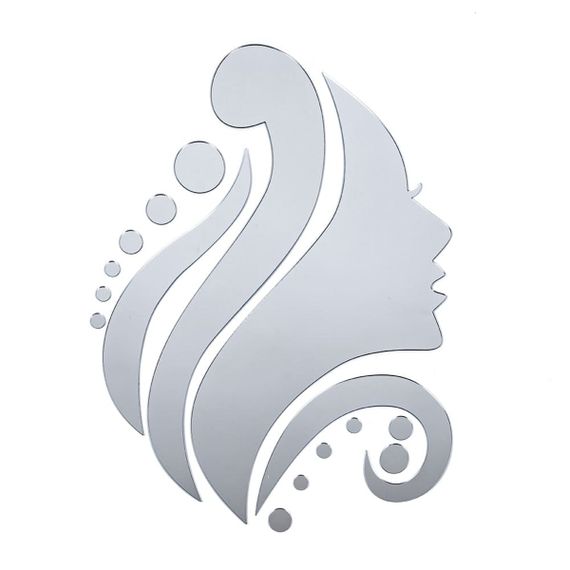 Дзеркальний декор акриловий самоклеючий Обличчя срібло,16шт (D) SW-00002504