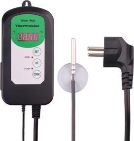 Цифровий термостатний регулятор RIOGOO для пророщування насіння, рослин, рептилій, ферментації, 20–42 °C, терморегулятор