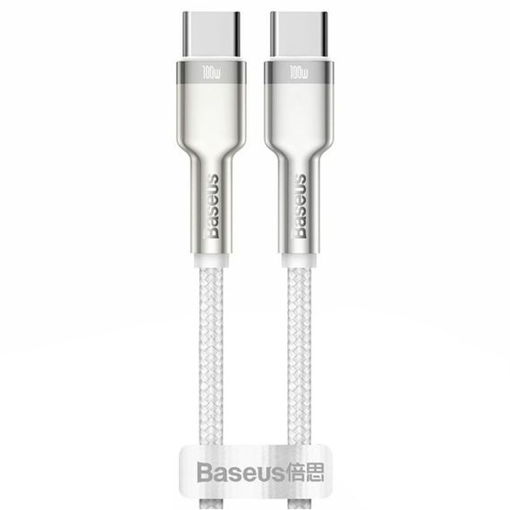 Дата кабель Baseus Cafule Series Metal Type-C to Type-C 100W (1m) (CATJK-C) Білий