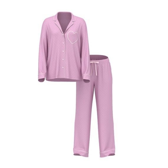 Піжама Victoria's Secret Signature Satin Heart Long Pajama Set (розмір S)