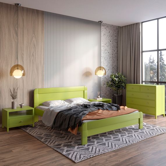 Двоспальне дерев&#039;яне ліжко Mebigrand Тоскана Люкс (підйомний механізм) Лайм (S3050G70Y) 160х190 см (MBG-3074)