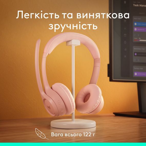 Навушники Logitech Zone 300 Bluetooth Rose (981-001412) | Зображення 7