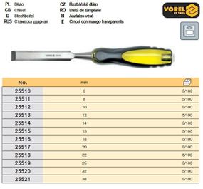 Стамеска ударная Польша b=18 мм VOREL-25516