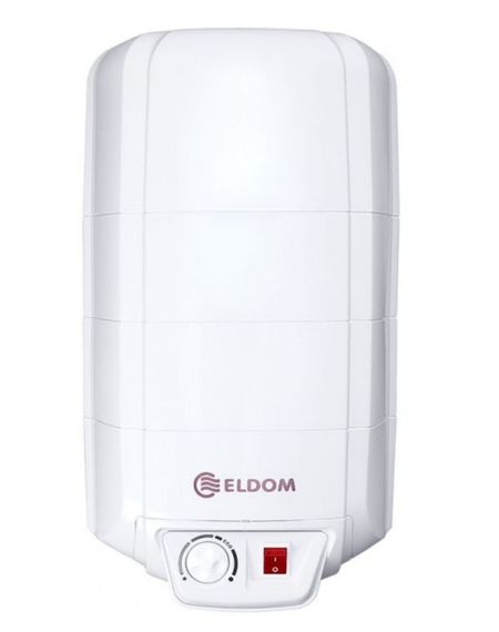 Водонагрівач Eldom EXTRA LIFE 15 л, під миттям 2,0 кВт, "мокрий" ТЕН, вертикальний, прямокутний, білий (72326PMP)