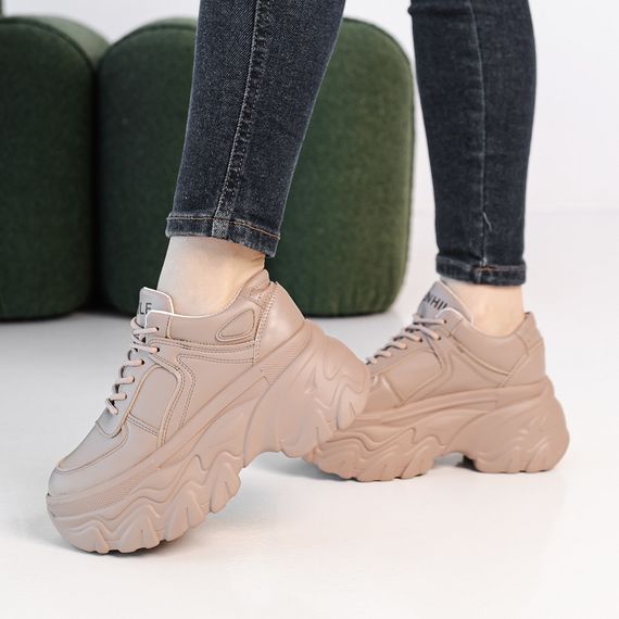 Кроссовки женские Fashion Dora 3898 40 размер 245 см Бежевый | Зображення 3
