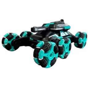 Танк стріляючий тривісний з парою на радіокеруванні TK-007 Чорний з бірюзовим