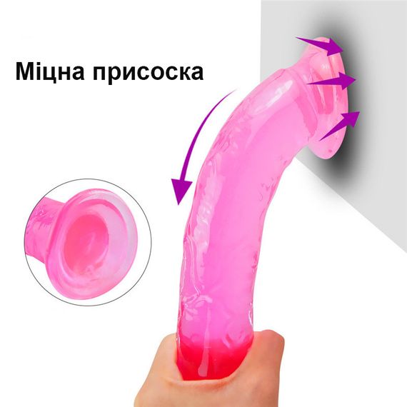 Фалоімітатор на присосці з реалістичним рельєфом 19*3.7 см | Зображення 3