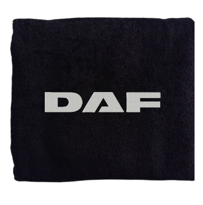 Полотенце с вышивкой махровое для лица 50*90 черный автомобилисту ДАФ DAF 00451