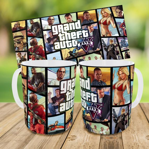 Детский набор Grand Theft Auto V сумка-бананка + керамическая кружка с принтом (5596) | Зображення 3