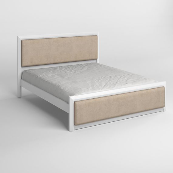 Односпальне дерев'яне ліжко Mebigrand Барселона Б4 Білий (RAL9003)/Аляска 23 (Бежевий) 90х200 см (MBG-12915) | Зображення 1