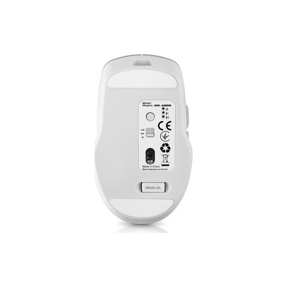 Мишка REAL-EL RM-480W Wireless/Bluetooth White (EL123200050) | Зображення 5