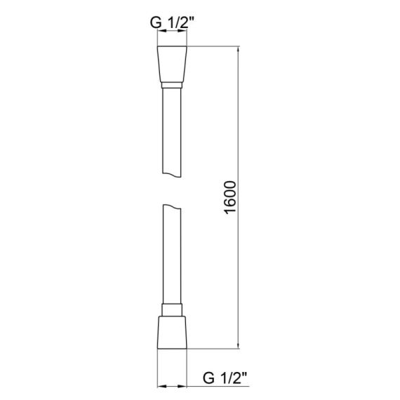 Шланг для ручного душу Qtap Hadice 1600 мм QTHADPVC160C Chrome | Зображення 1