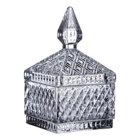 Цукерниця скляна з кришкою 8.5х8.5х15 см квадратна HP-YH-41