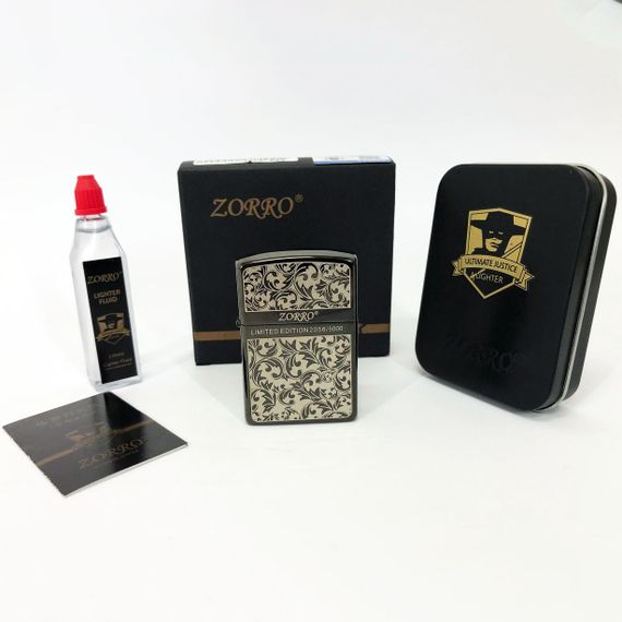 Подарунок запальничка хлопцю Zorro HL-299, Запальнички в подарункових коробках, Оригінальна PT-810 запальничка бензинова | Зображення 9