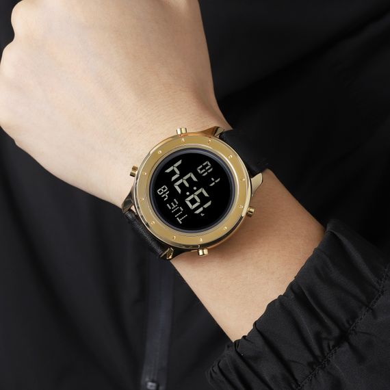 Чоловічий годинник Skmei 1864LGDBK Gold-Black Leather | Зображення 3