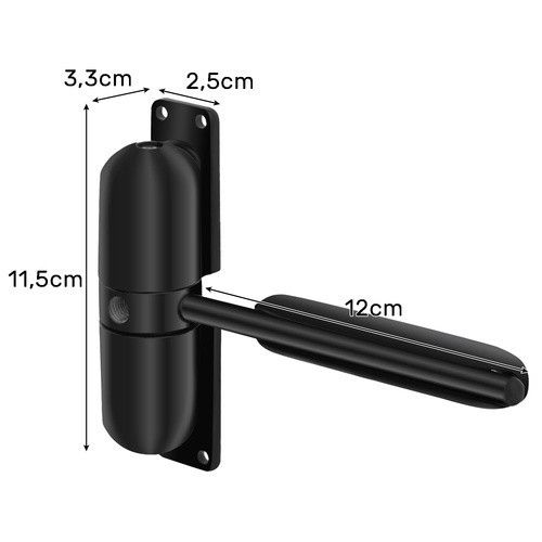 Доводчик дверей MALATEC з важелем, чорний, до 60 кг | Зображення 1