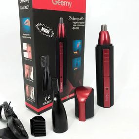Тример для носа і вух, окантування бороди та вусів GEMEI GM-3001 2 в 1 акумуляторний тример з насадками
